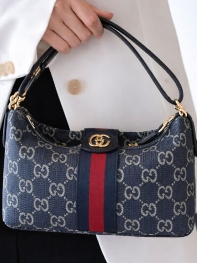 Gucci Vanity Medium Top Handle Bag Denim Blue 27Cm ‎857799 2ACFA 4444
