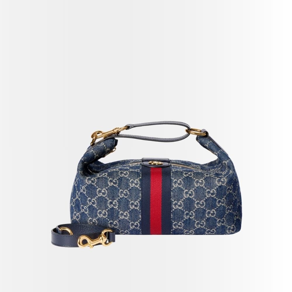 Gucci Vanity Medium Top Handle Bag Denim Blue 27Cm 857799 2ACFA 4444
