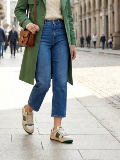Gucci WMNS Screener Distressed Green And Beige 570442 0YI20 9582