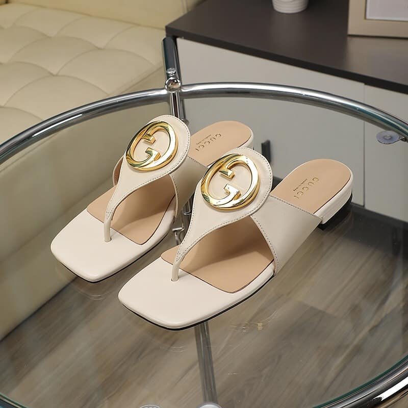 Gucci Women Blondie Thong Sandal White