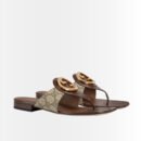 Gucci Women’s Blondie Thong Sandals Brown 752659 9I650 9769