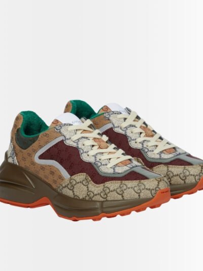 Gucci Women’s GG Rhyton Sneaker Beige And Brown ‎619891 99WG0 6060