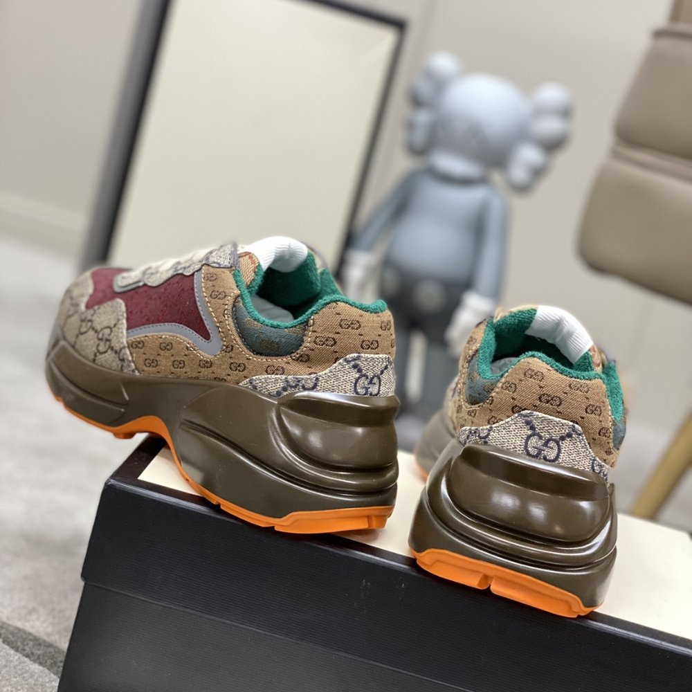 Gucci Women’s GG Rhyton Sneaker Beige And Brown 619891 99WG0 6060