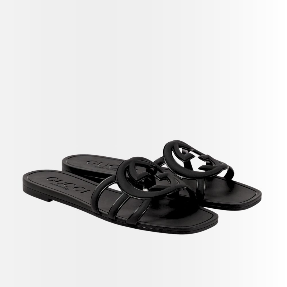 Gucci Women’s Interlocking G Slides Black 780307 J8700 1000