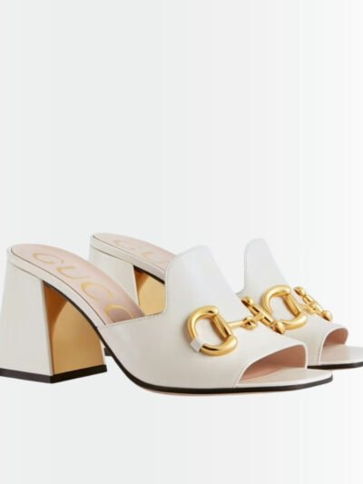 Gucci Women’s Slide Sandal With Horsebit White‎ 655412 BKO00 9022