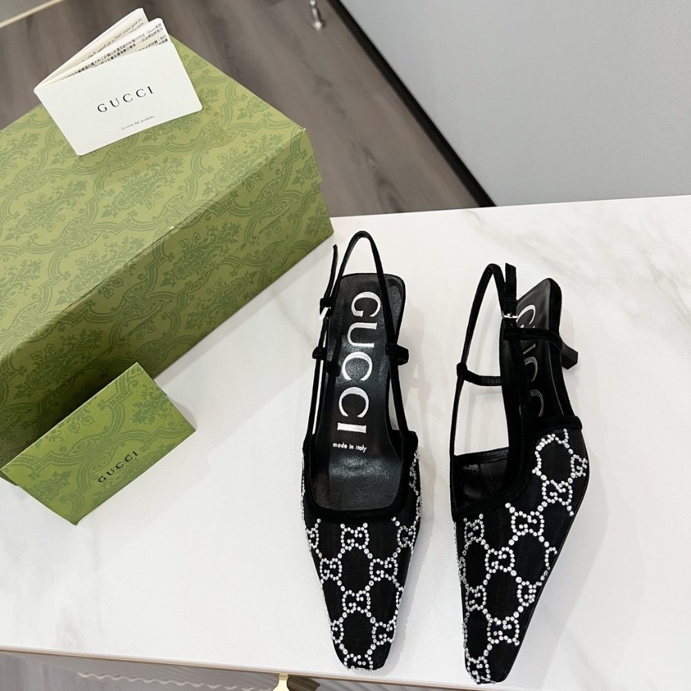 Gucci Women’s Slingback Pump Black 675829 F13A0 1000
