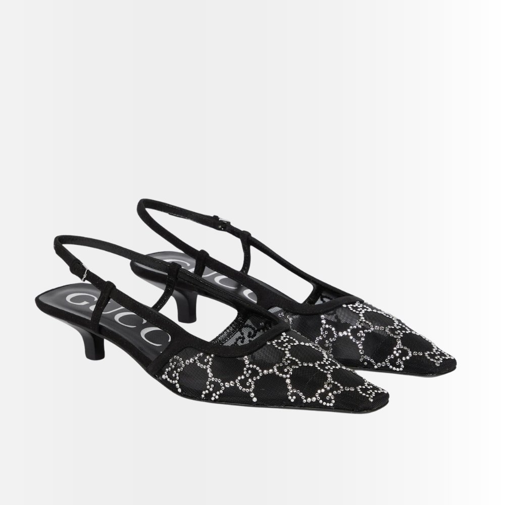Gucci Women’s Slingback Pump Black 675829 F13A0 1000