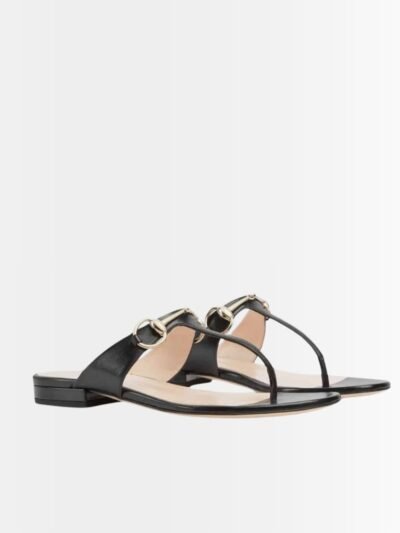Gucci Women’s Thong Sandal With Horsebit Black ‎‎816590 C9D00 1000