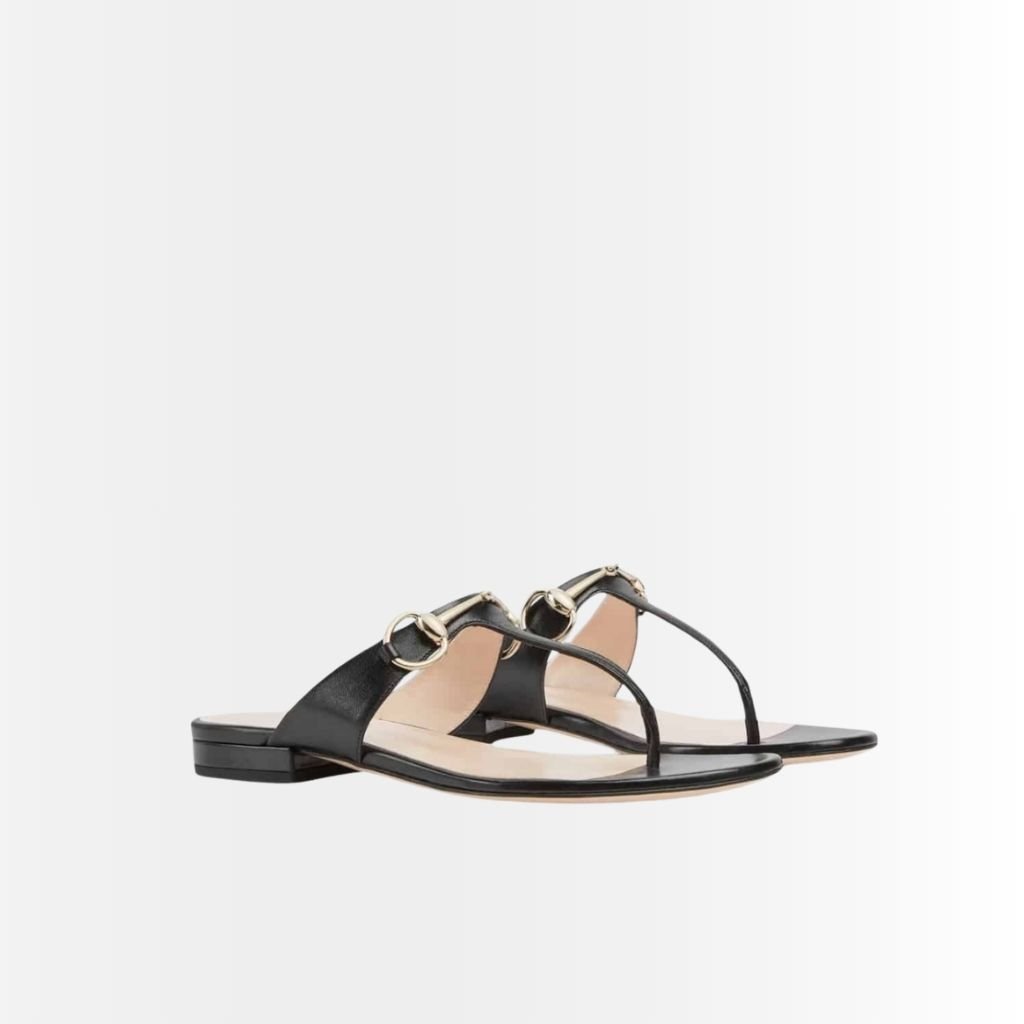 Gucci Women’s Thong Sandal With Horsebit Black 816590 C9D00 1000