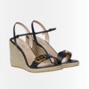 Gucci Women's Aitana Espadrille Wedge Sandals Black