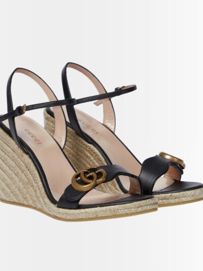 Gucci Women's Aitana Espadrille Wedge Sandals Black