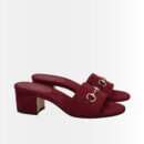 Gucci Women's High Heel Slides With Horsebit Red