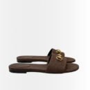 Gucci Women's Horsebit Slide Sandals in GG Brown
