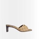 Gucci Women's Slide Sandal With GG Canvas Sand And Dark Brown 871481 FAFUW 9611