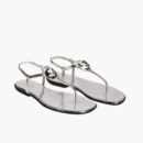 Gucci Women's Thong Sandal With Interlocking G Metallic Silver ‎874699 AAGNM 8106