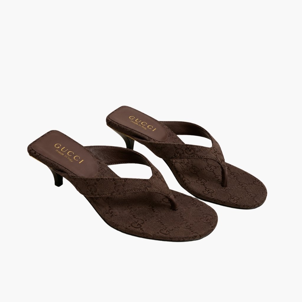 Gucci Women's Vittoria Thong Brown GG Canvas