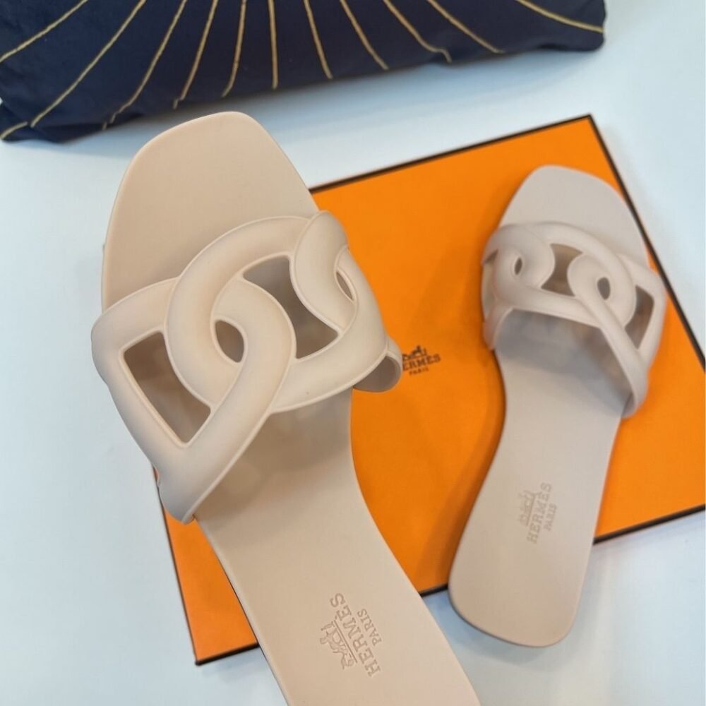 Hermes Aloha Slippers Sandal Nude