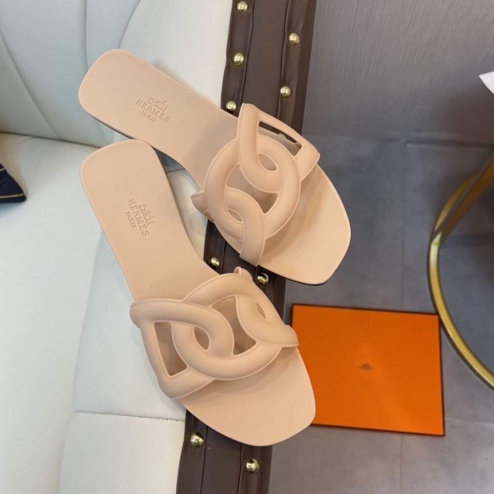 Hermes Aloha Slippers Sandal Nude