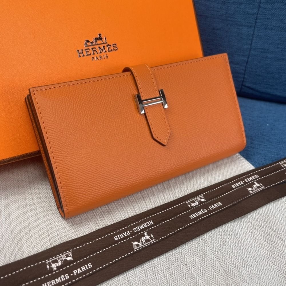 Hermes Bearn Wallet Orange 17Cm H039785CK93
