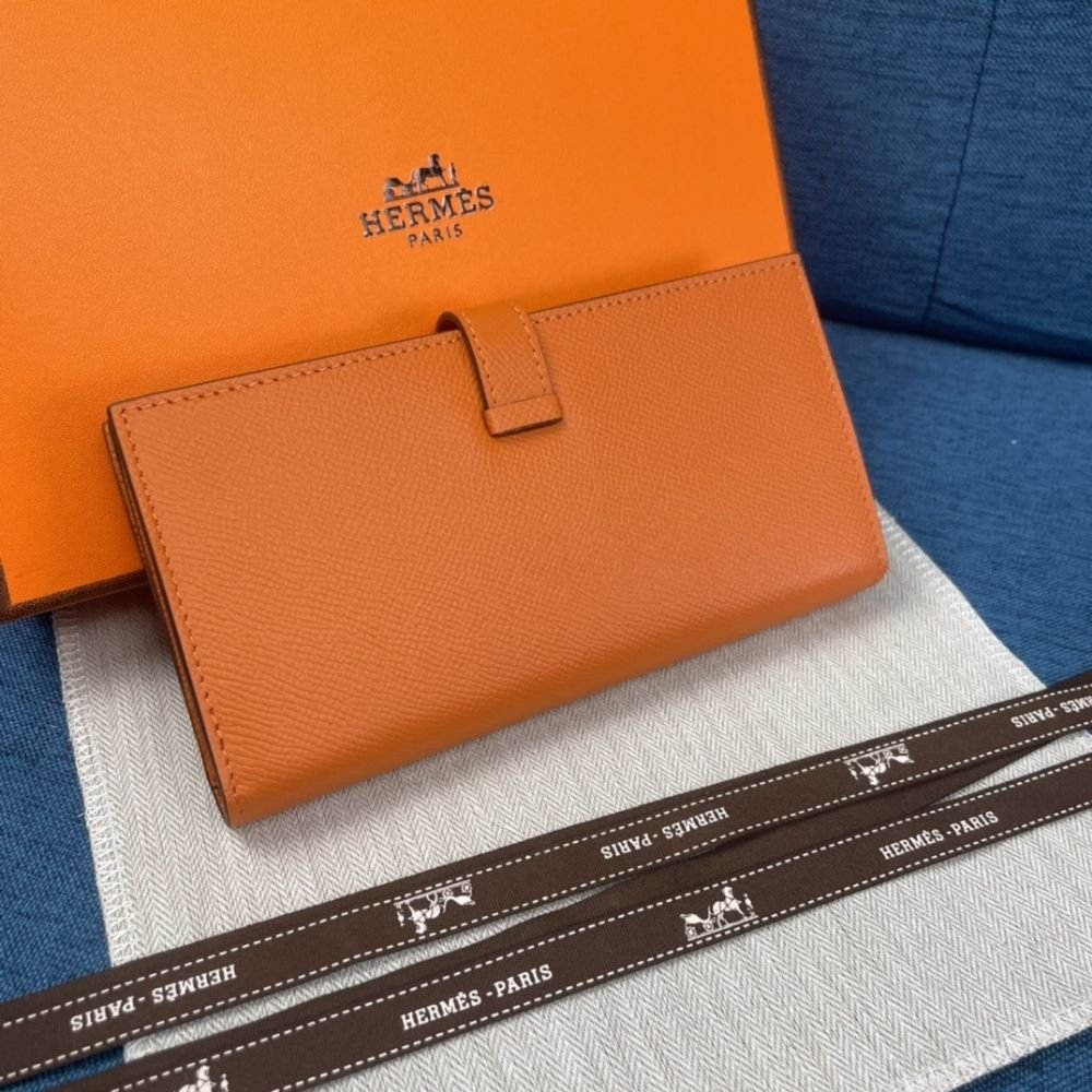 Hermes Bearn Wallet Orange 17Cm H039785CK93