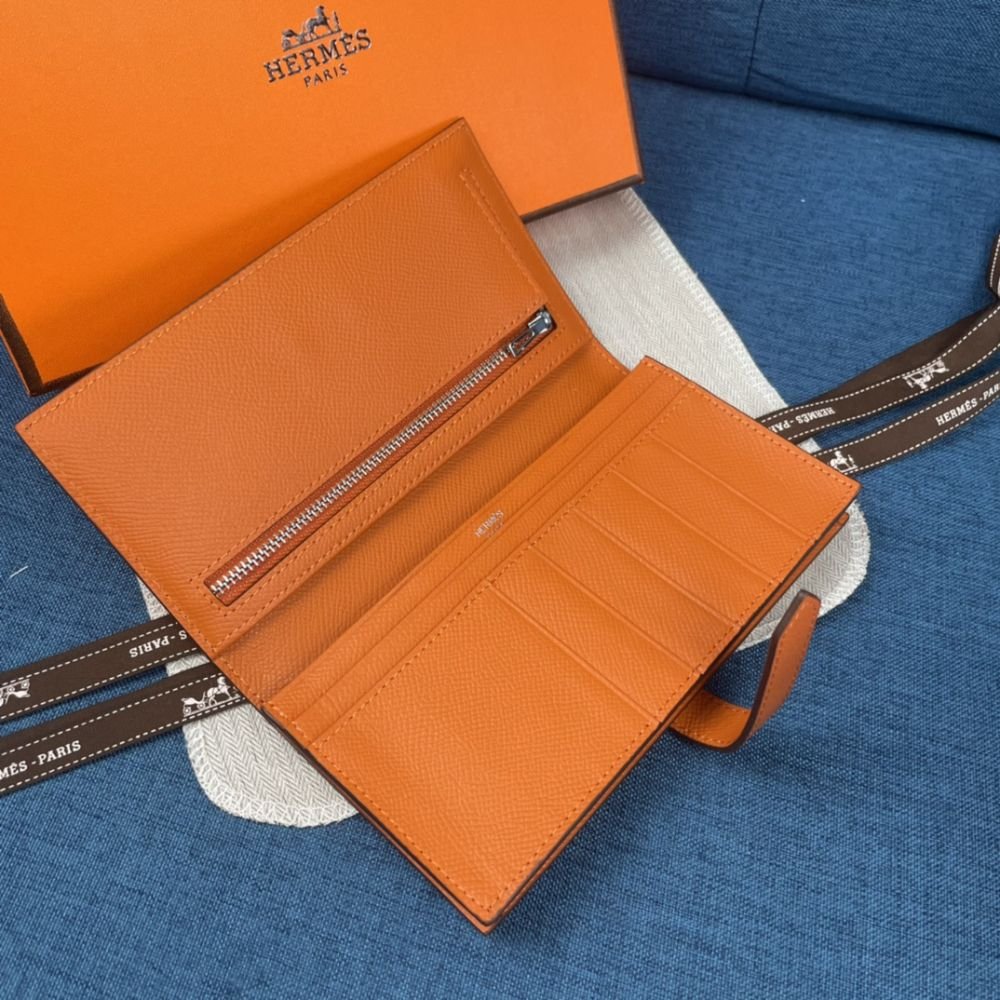Hermes Bearn Wallet Orange 17Cm H039785CK93
