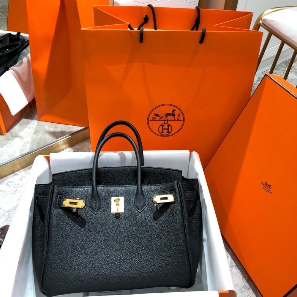 Hermes Birkin 25 Bag Togo Black 25cm
