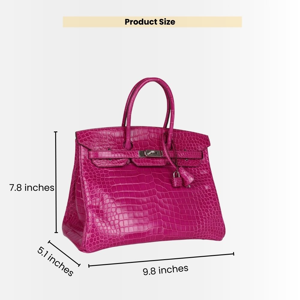 Hermes Birkin 25 Crocodile Dark Pink Gold Tone Hardware 25Cm
