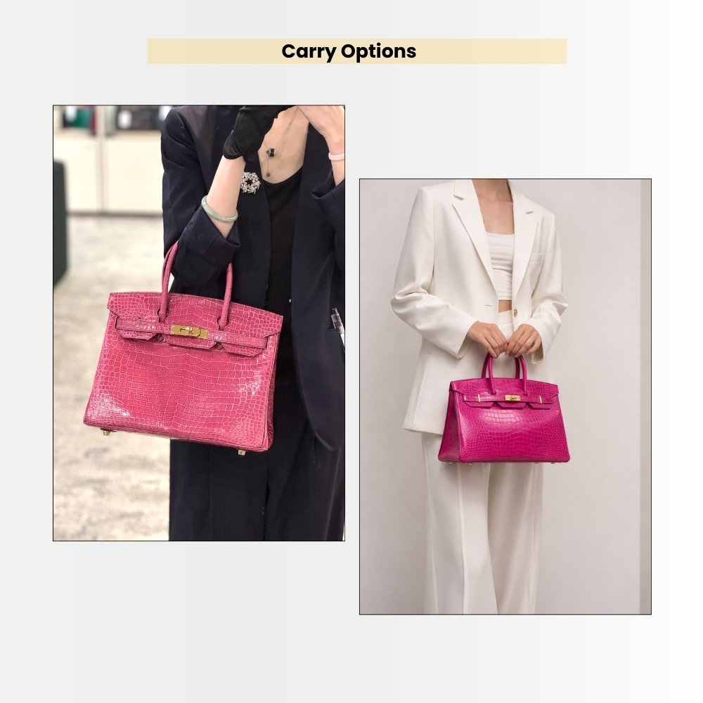 Hermes Birkin 25 Crocodile Dark Pink Gold Tone Hardware 25Cm