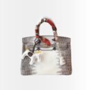 Hermes Birkin 25 Niloticus Crocodile Himalaya Blanc 25Cm