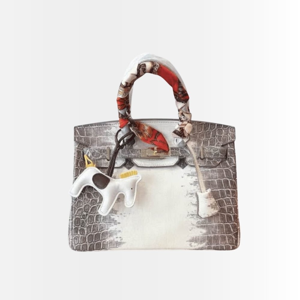 Hermes Birkin 25 Niloticus Crocodile Himalaya Blanc 25Cm