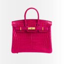 Hermes Birkin 30 Crocodile Gold Tone Hardware Dark Pink 30Cm