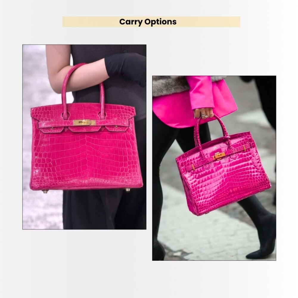 Hermes Birkin 30 Crocodile Gold Tone Hardware Dark Pink 30Cm
