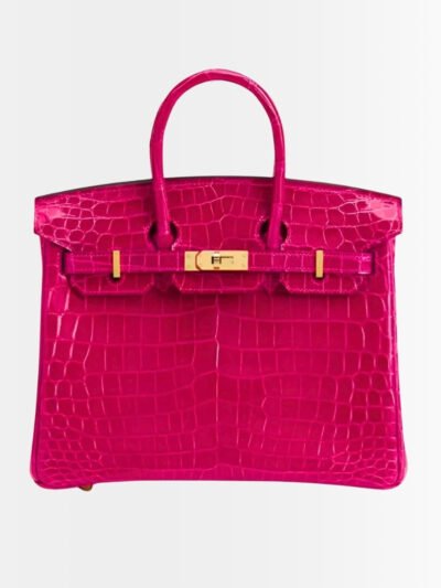 Hermes Birkin 30 Crocodile Gold Tone Hardware Dark Pink 30Cm