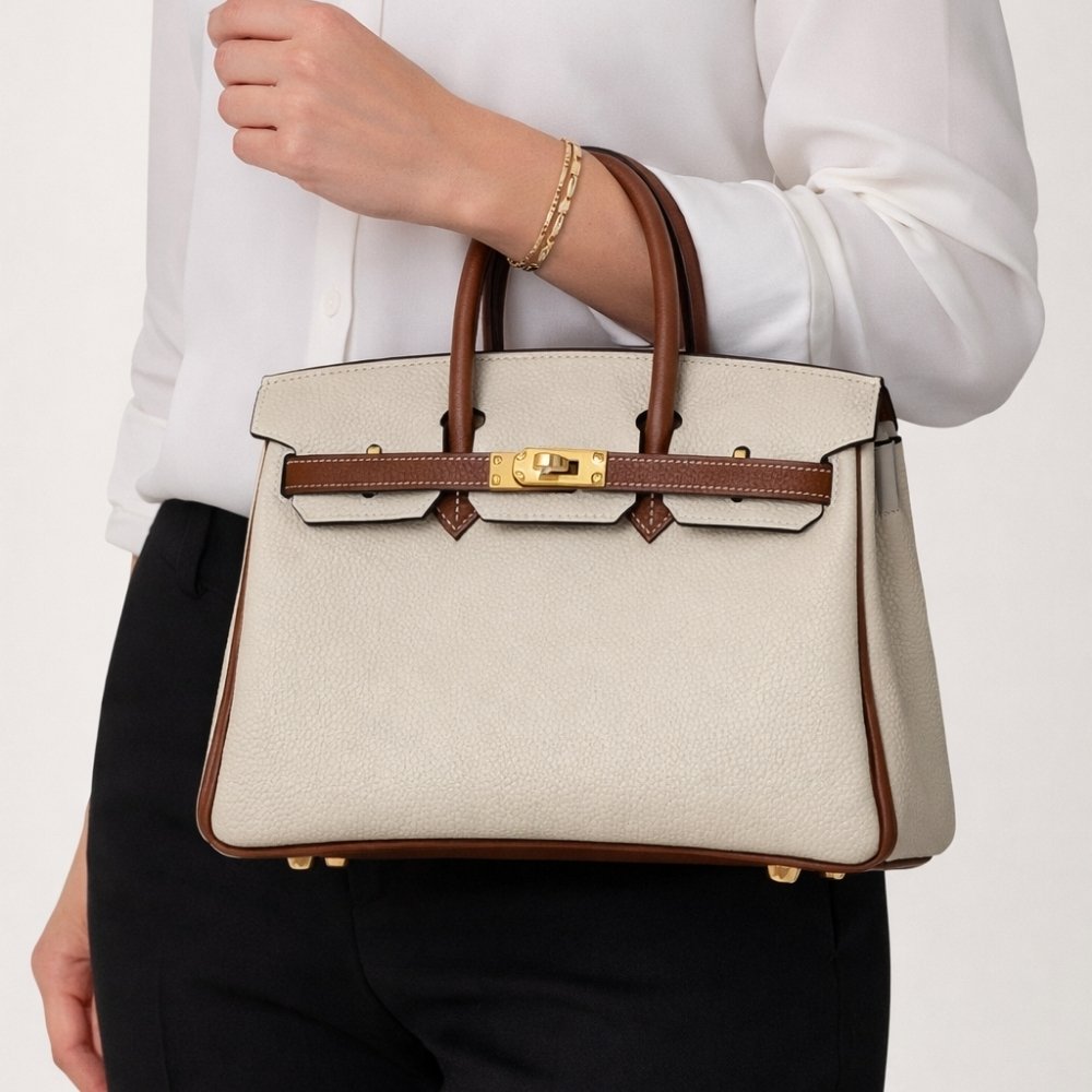 Hermes Birkin 30 Togo Brushed Leather Gold Hardware Beige Brown 30Cm