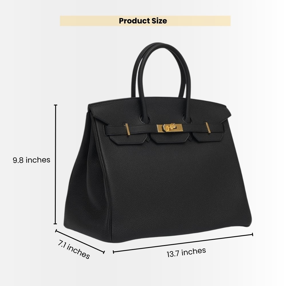Hermes Birkin 35 Togo Leather Gold Hardware Black 35Cm