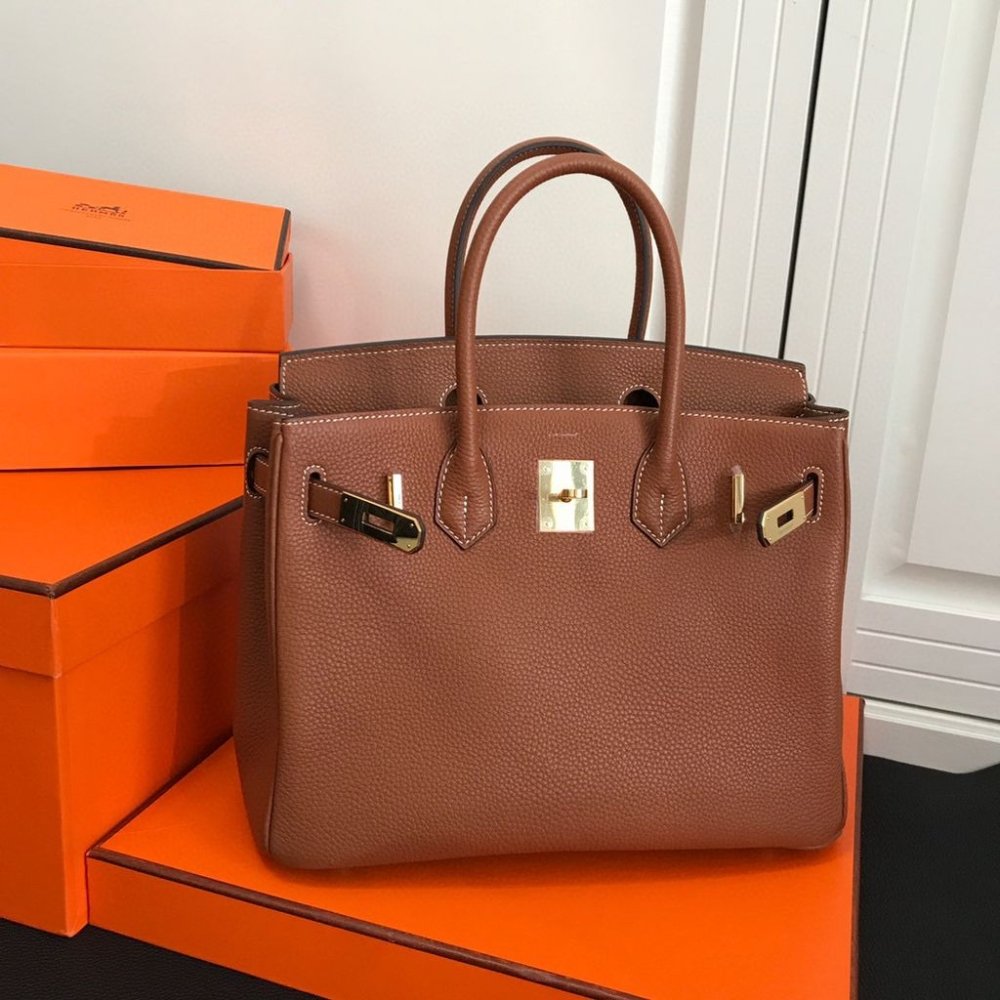 Hermes Birkin 35 Togo Leather Gold Hardware Brown 35Cm