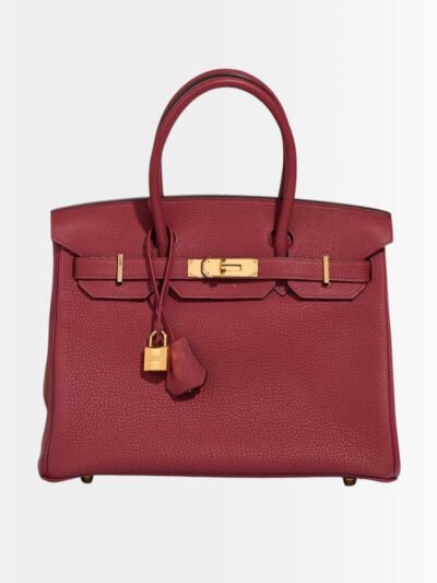 Hermes Birkin 35 Togo Leather Gold Hardware Dark Red 35Cm