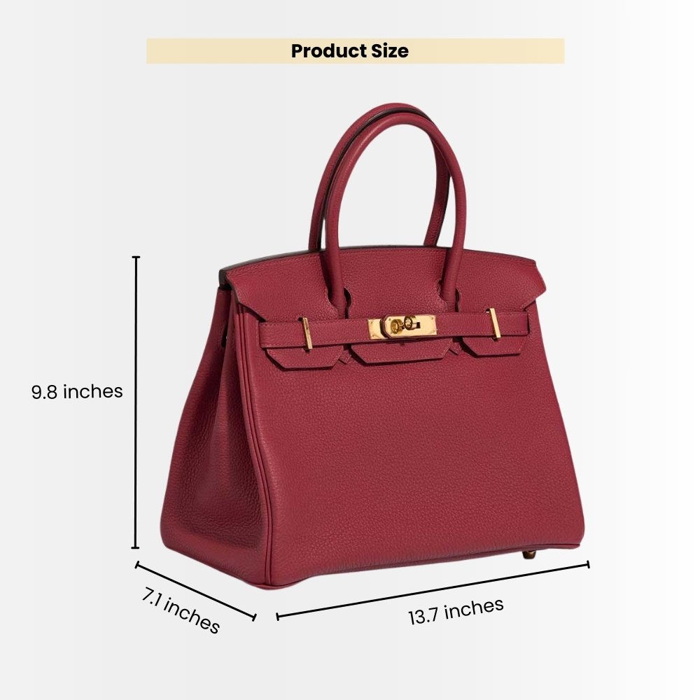 Hermes Birkin 35 Togo Leather Gold Hardware Dark Red 35Cm