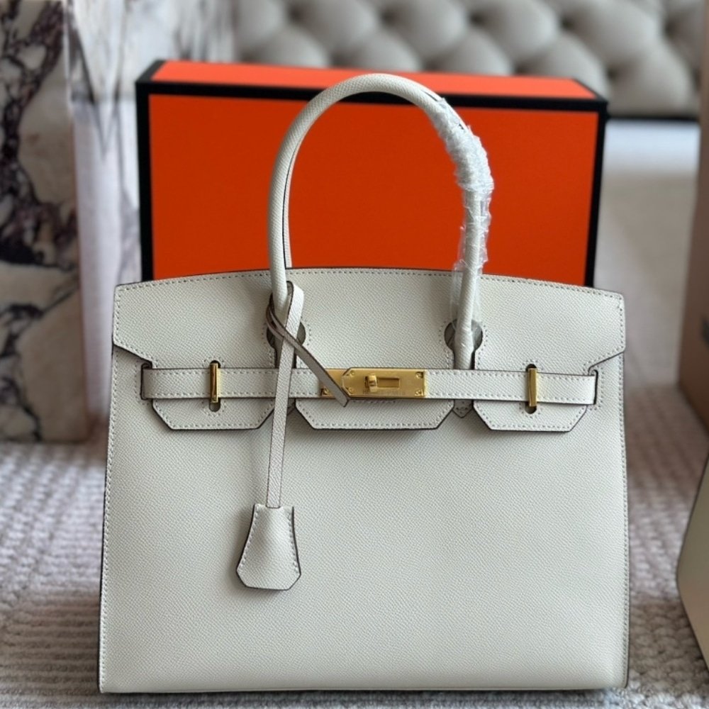Hermes Birkin 35 Togo Leather White Gold Hardware 35Cm