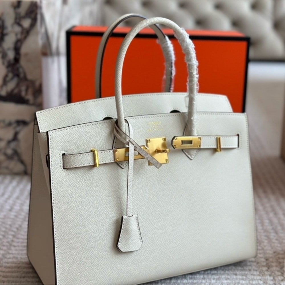 Hermes Birkin 35 Togo Leather White Gold Hardware 35Cm