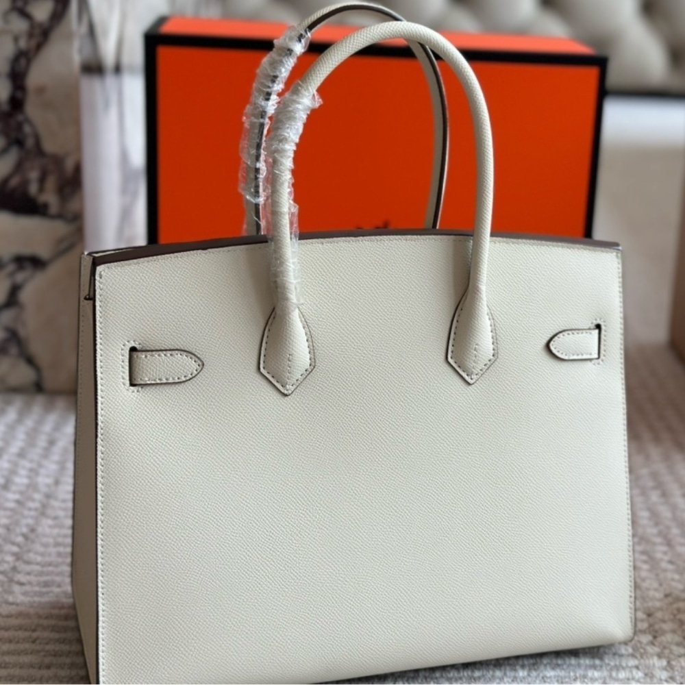 Hermes Birkin 35 Togo Leather White Gold Hardware 35Cm