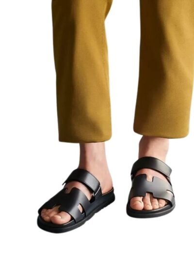 Hermès Chypre Sandal Black Leather H222100Z 02340