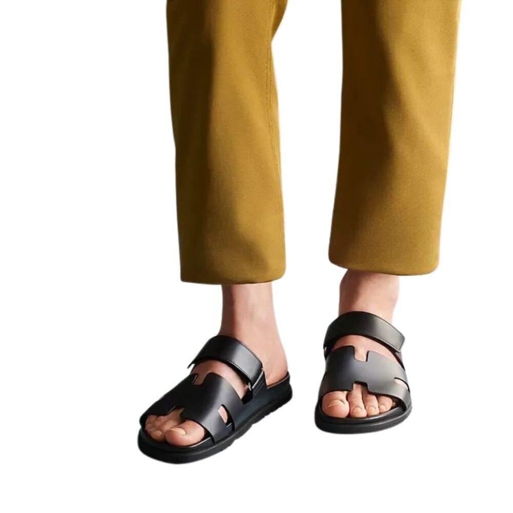 Hermès Chypre Sandal Black Leather H222100Z 02340