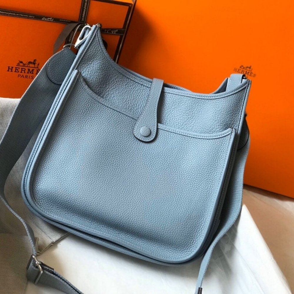 Hermes Clemence Evelyne 25 Ciel Blue 25Cm