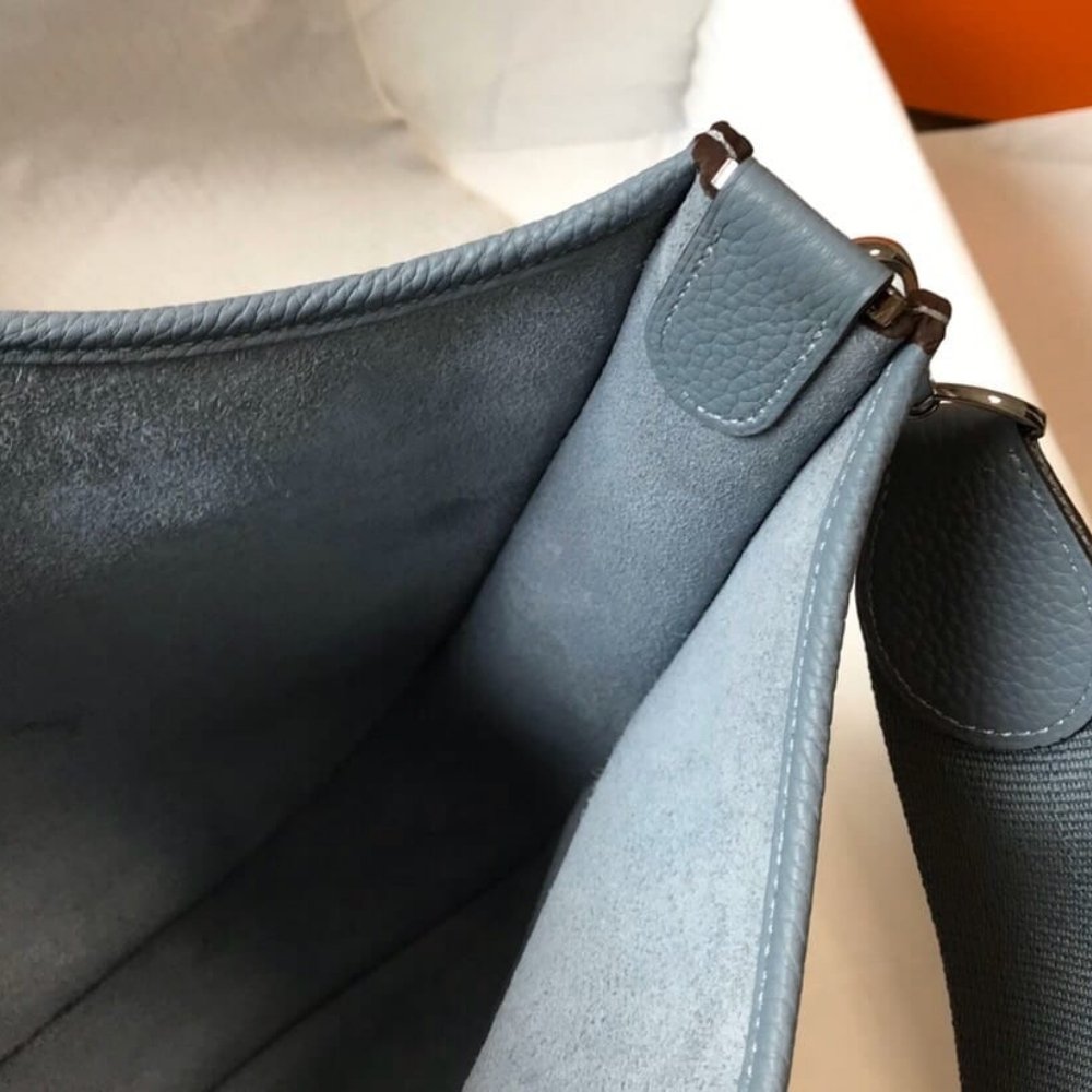 Hermes Clemence Evelyne 25 Ciel Blue 25Cm