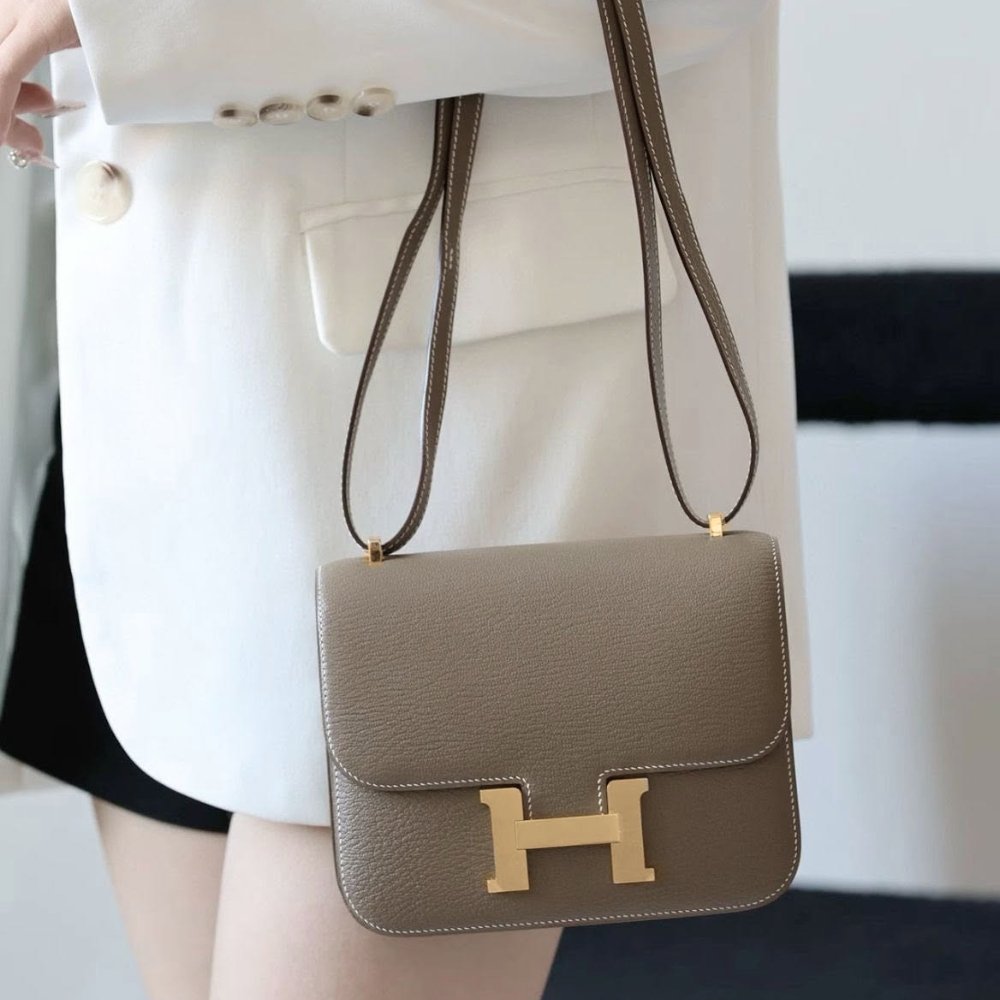 Hermes Constance 18 Epsom Gold Hardware Taupe 18Cm