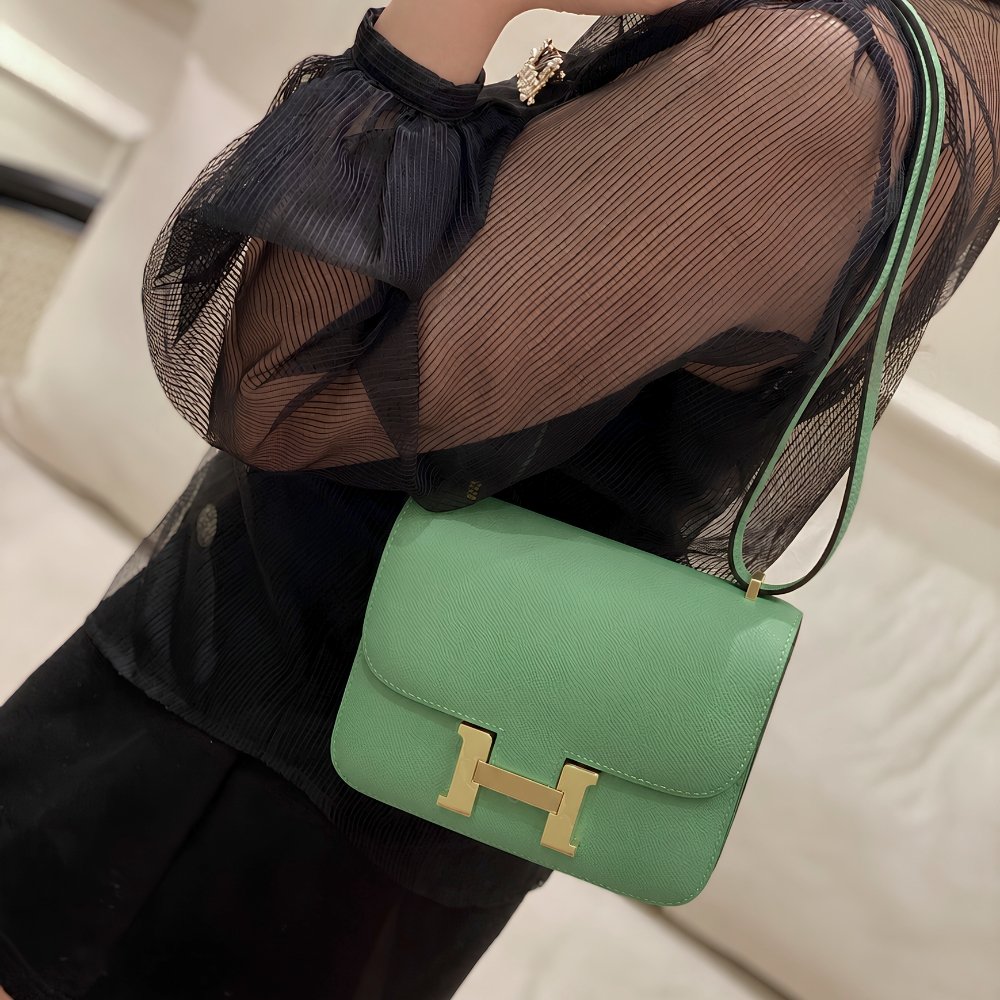 Hermes Constance 18 Epsom Leather Vert Criquet 18cm