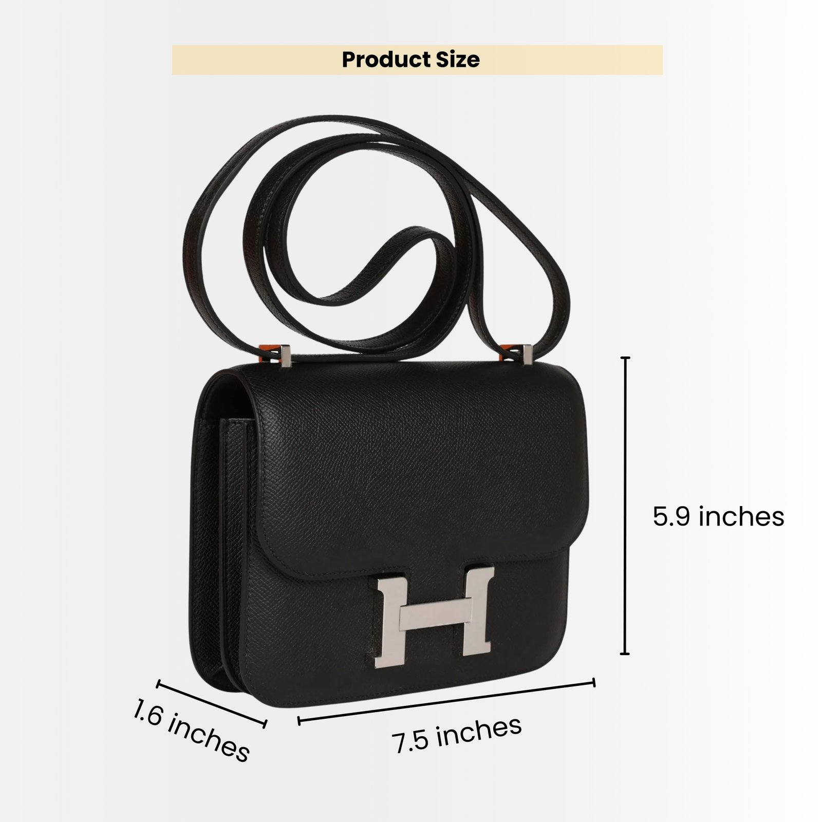 Hermes Constance 18 Epsom Silver Hardware Black 18Cm