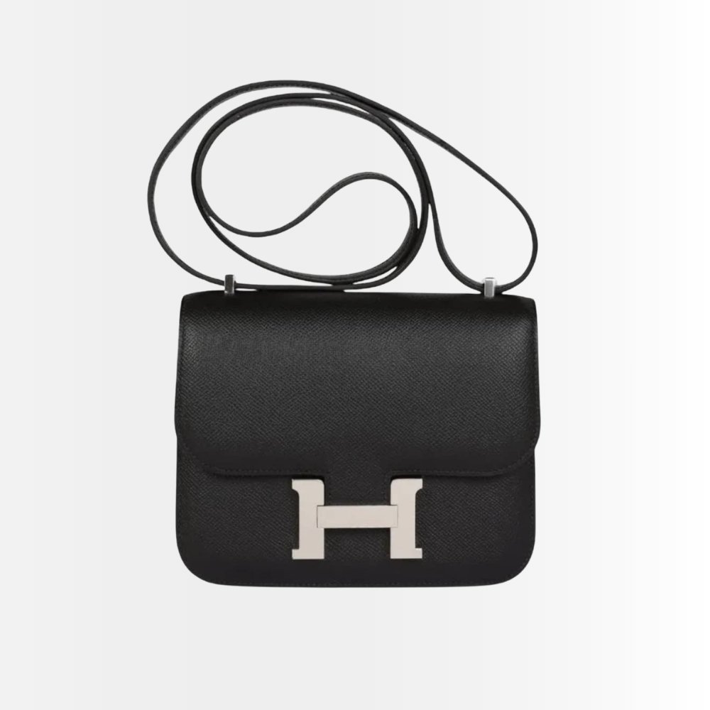 Hermes Constance 18 Epsom Silver Hardware Black 18Cm