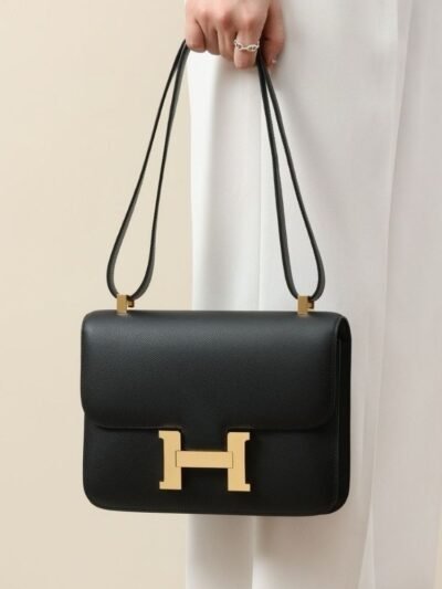Hermes Constance 24 Togo Leather Gold Hardware Black 24Cm